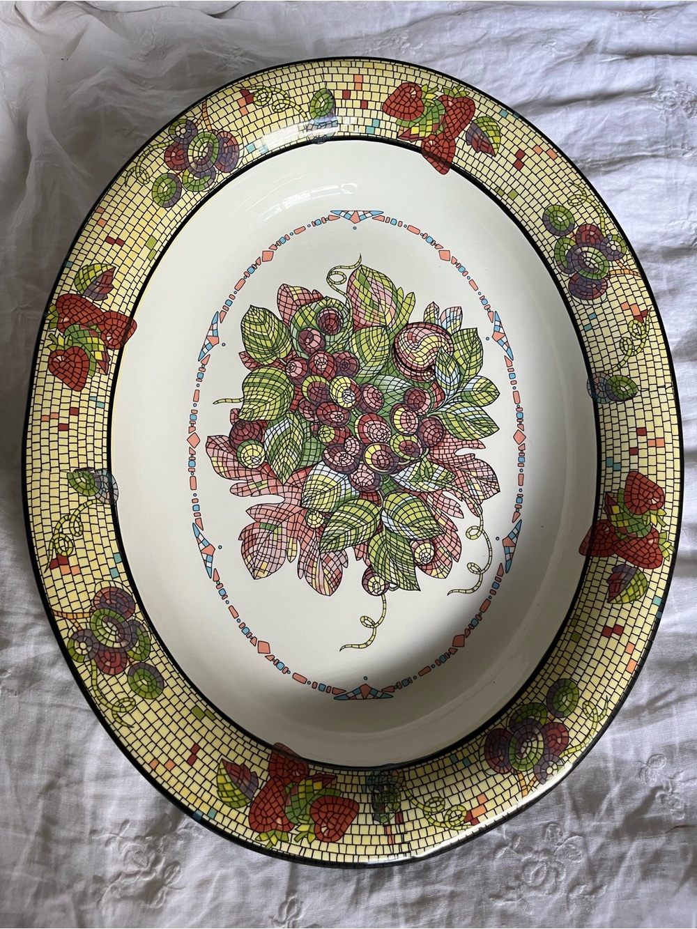 ARM Ceramica Fruit Mosaic Large Pasta Serving Dish Made In Italy